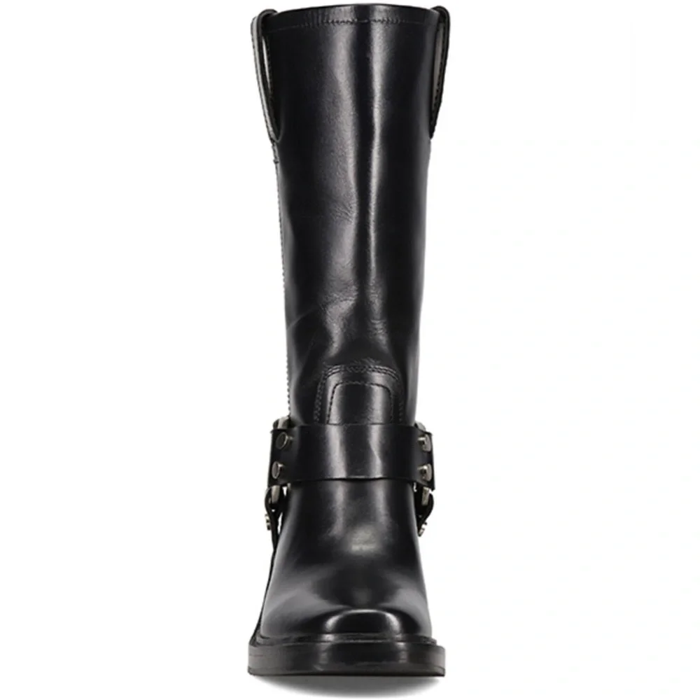 NWT NIB Frye Kate Harness Leather Boots Black Size 8 - Picture 5 of 11